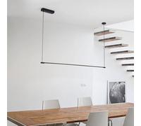 ISCBAFYX Suspension LED linéaire pour îlot de Cuisine, à intensité Variable avec télécommande, Lampe Suspendue pour Salle à Manger, Bar, Table, Bureau, Abat-Jour Blanc réglable en Hauteur (Noir, 140