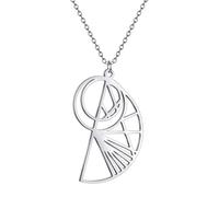 ISCBAFYX synthèse en Acier géométrique Art Ligne Abstrait Conception de Conception Pendentif Collier pour Les Femmes Bijoux à la Mode