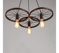 ISCBAFYX Traditionnel Creative Iron Wheel Pendant Light 1/3/6 Lights E27 Super Bright Indoor Lighting Chandelier Industrial Retro Style Lampe Suspendue Personnalité Decorative Plafon