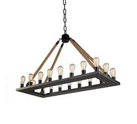 ISCBAFYX Traditionnel E27 Traditionnel 18-Lights Country Loft Retro Retro Twine Fixture Industrial Chandelier, Bar Club Europe