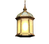 ISCBAFYX Traditionnel Lustre moulé antivirust Lampe Plafond en Verre Villa européen Suspension E27 Lumière pour Le Gazebo Raisin de Jardin extérieur Couleur: bronz