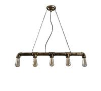 ISCBAFYX Traditionnel rétro E27 Antique Pipe d'eau Eau à Steampunk Vêtements Restaurage Chandelier 5 Industrial Solid Iron Branche Suspendue Lampe