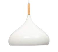 ISCBAFYX Traditionnelle E27 Base Moderne Pendante Modernes Lumières Cuisine Blanc Restaurant Bar Plafonnage Éclairage Plafond Room à Manger AC avec pièce de Lustre en Bois Taille: 15.7