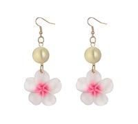 ISCBAFYX TXCLTS - Boucles d'oreilles Longues avec Pompon de Fleur en Plastique pour Femmes, Bijoux Ethniques à la Mode, Pendentif Ethnique