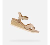 Geox Femme D ISCHIA Corda B Sandale compensée, DK Skin, 38 EU