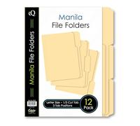 Ischolar Manille dossiers de fichiers, Lettre Taille, Lot de 12 (31012)