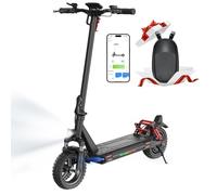 iScooter 10" Trottinette Electrique Adulte avec Serrures Électroniques, Moteur de 800, Max Autonomie de 45 km, 6/10/15/25 km/h, Trottinette Électrique avec Application, Pliable, Charge 150 KG, Sac