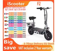 Trottinette Électrique Pliable iScooter F2 - 500W, Autonomie 30 km, Vitesse Max 30 km/h, Pneus 10 Pouces, 2 Vitesses Réglables Pour les Commutes Urbaines et le Transport Économique Gris mat