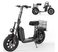 iScooter F7 Trottinette Électrique Adulte - 1000W - 50 km Autonomie - Siège & Panier - Pneus 16"" - Double Disque - APP Bluetooth