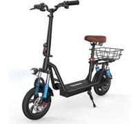 Trottinette électrique iScooter i12 500W pour adultes avec siège et panier, pliable, pneus pneumatiques 12" , double suspension, batterie 36V 7,5Ah, jusqu'à 35 km d'autonomie