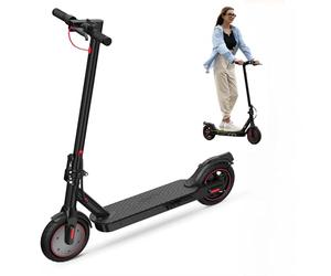 iScooter i8 Patinete Electrico Plegable Para Adolescentes Y Adultos, Motor de 350W, Autonomía 20-30KM, Max 25 KM/H, 187.2WH Batería, Carga 100KG, Frenado Dual, Desplazamientos Diarios, Blanco, Negro
