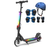 iScooter IK3MAX Trottinette Électrique Enfant 6,5",Pliable, pour 8-15 Ans,Vitesses 8/13/19 km/h,Autonomie 13km,Écran LED,Lumières Colorées,Bluetooth,Klaxon,Guidon Réglable, avec Casque