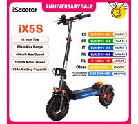 iScooter iX5s Electric Scooter 15Ah 1000W Powerful Kick Scooter Anti-skid Off Road Pneumatic Tire 65km Range 45km/h eScooter