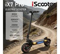 ISCooter iX7Pro pliable adulte Scooter électrique e-scooter 60 KM/H trottinette électrique 2000W planches 48V 17.5Ah béquille iScooter iX7Pro