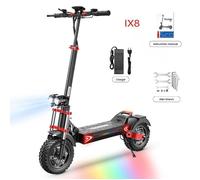 iScooter iX8 Trottinette électrique tout-terrain: Double moteur 2400 W, autonomie de 60 km,150kg pneus 12"", freins à disque
