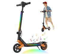 iScooter K6 orange Electric Scooter for Kids 150W 21.6V 2.6Ah 6km Range 6.5"" Solid Tires Adjustable Height Bluetooth RGB Lights