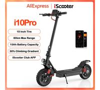Trottinette Electrique iScooter i10Pro Autonomie 50-60km,800W 15Ah- 10Pneus Noir