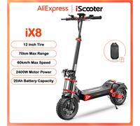 IScooter-Trottinette Électrique iX8 de 12 Pouces, 2400W, Moteur Tout-Terrain, 20Ah, 60 km/h, autonomie de 70km, Pliable