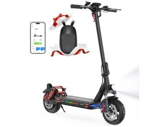 iScooter Trottinette électrique pour Adulte 10" avec serrures électroniques, autonomie 40-45 km, Max 25 km/h, contrôle app, Trottinette électrique Adulte Pliable, Charge 150 kg, Sac