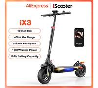 iScooter Trottinette électrique iX3 800W 48V 10Ah pneu tubeless Noir
