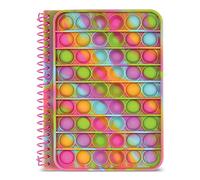 iscream Journal ligné à spirale avec couverture à bouton-pression en silicone 18 cm - Sherbert arc-en-ciel