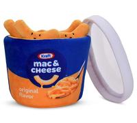 iscream Lot de 4 mini oreillers en kraft macaroni et fromage 16,5 x 15,2 cm avec 4 mini oreillers en peluche macaroni - Emballage micro-ondes