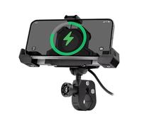 Isctxh Support Téléphone Moto Support De Téléphone Portable Triangulaire pour Moto, Amortisseur Chocs, Fixation sans Fil, Navigation(Charging- Power Clam)