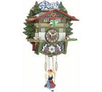 ISDD Kuckulino Black Forest TU 2024 PQ Horloge miniature à mouvement à quartz avec appel du coucou Motif Maison suisse Multicolore Batterie incluse