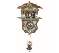 'ISDD Kuckulino Black Forest tu 2026 PQ - Horloge Miniature avec Mouvement à Quartz et appel du Cucú, conception multicolore "maison du temps, batterie incluse