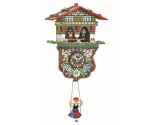 'ISDD Kuckulino Black Forest tu 2026 PQ - Horloge Miniature avec Mouvement à Quartz et appel du Cucú, conception multicolore "maison du temps, batterie incluse