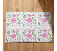 Isdreem Grand Tapis de Porte D'Entrée Paillasson Multicolore Fleurs Sol One Piece Exterieur Lavables Machine, 50x80cm