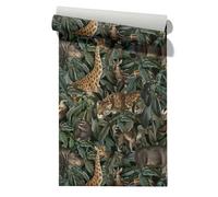 Isdreem Pvc Wallpaper Modern Tropical Self Adhesive Bathroom Green
