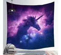 Isdreem Set Tapisserie Décoration Murale Design Carte Stellaire De Licorne Imprimer Studio Roof Violet Décorations Murales En Tissu Pour Couvertures 150x200cm