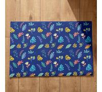 Isdreem Tapis de Bain Absorbant Sechage Rapide D'Entrée Anti Salissures Feuilles Dessin Animé Cuisine Grande Taille Paillasson Exterieur Entree Original Marine, 45x75cm