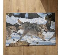 Isdreem Tapis de Bain Absorbant Sechage Rapide Tapis D'Entrée Bienvenue Loup Tapis de Cuisine Kitchen Paillasson Original Exterieur Tapis Décoratifs Antidérapants, 40x60cm