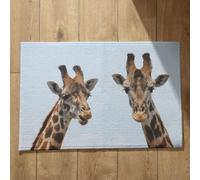 Isdreem Tapis de Bain Antidérapant Et Absorbant Grand Tapis D'Entrée Intérieur Lavable Girafe Tapis de Sol Salle de Bain Absorbant Antidérapant Paillasson Quadrille, 50x80cm