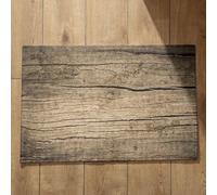 Isdreem Tapis de Bain Carré Tapis Porte D'Entrée Grain de Bois Tapis de Bain Coton Tapis Entrée Lavable en Machine Tapis Décoratifs Antidérapants, 40x60cm