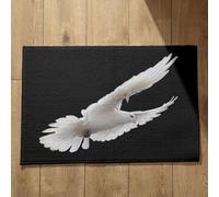 Isdreem Tapis de Bain Coton Paillasson Extérieur Original Oiseau Tapis de Sol Entree Interieur Tapis Personnalisé Entrée Tapis Décoratifs Antidérapants, 50x80cm