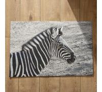 Isdreem Tapis de Bain Uni Tapis D'Entrée Vintage Zèbre Tapis de Bain Uni Paillasson Home Tapis Décoratifs Antidérapants en Coton Léger Et Pelucheux, 40x60cm