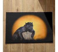 Isdreem Tapis de Cuisine Absorbant pour Sol Paillasson Exterieur Entree Original Panthère Noire Tapis de Cuisine Antidérapant Tapis Salle de Bain Ultra Doux, 45x75cm