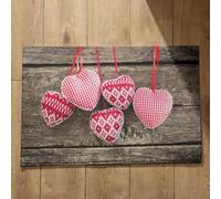 Isdreem Tapis de Cuisine Antidérapant Et Lavable en Machine Tapis Salle de Bain Amour Tapis de Sol Epais Paillasson Antidérapant Tapis Décoratifs Antidérapants, 45x75cm