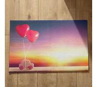 Isdreem Tapis de Cuisine Grande Taille Tapis Porte D'Entrée Amour Tapis de Cuisine Lavable en Machine Grand Tapis Salle de Bain Tapis Décoratifs Antidérapants, 50x80cm