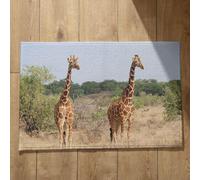 Isdreem Tapis de Cuisine Indienne Tapis Entrée Long Girafe Tapis de Porte D Entrée Extérieur Tapis D'Entrée Long Tapis Décoratifs Antidérapants, 45x75cm