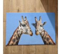 Isdreem Tapis de Cuisine Indienne Tapis Salle de Bain Et WC Girafe Tapis de Sol Interieur Maison Tapis Salle de Bain Tapis Décoratifs Antidérapants, 50x80cm