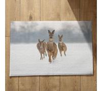 Isdreem Tapis de Cuisine Indienne Tapis Salle de Bain Ultra Doux Cerf dans Un Paysage Enneigé Tapis de Porte Intérieur Paillasson Friends Tapis Décoratifs Antidérapants, 50x80cm