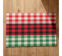 Isdreem Tapis de Cuisine Moderne D'Entrée Intérieur Welcome Texture Treillis Bain Vintage Paillasson Interieur Lavable Tapis Absorbants, 40x60cm
