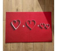 Isdreem Tapis de Cuisine Moderne Grand Tapis Entrée Amour Tapis de Porte Intérieur Tapis Entrée Naturel Tapis Décoratifs Antidérapants en Coton Léger Et Pelucheux, 40x60cm