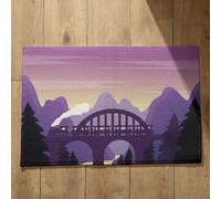 Isdreem Tapis de Cuisine Naturel D'Entrée Intérieur Original Paysage Dessin Animé Porte Interieur avec Motif Exterieur Paillassons Antidérapants, 50x80cm