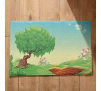 Isdreem Tapis de Cuisine Un Peu Long D'Entrée Intérieur Dessin Animé Mignon Petit Lavable Machine Très Fin pour Paillassons Antidérapants, 40x60cm