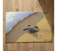 Isdreem Tapis de Cuisine Uni Paillasson Ultra Absorbant Tortue de Mer Tapis de Sol One Piece Tapis D'Entrée Intérieur Original Tapis Décoratifs Antidérapants, 45x75cm